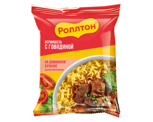 Вермишель быстрого приготовления Роллтон со вкусом говядины, 60 г. × 42 шт.